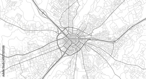 City Map with Radial Roads.