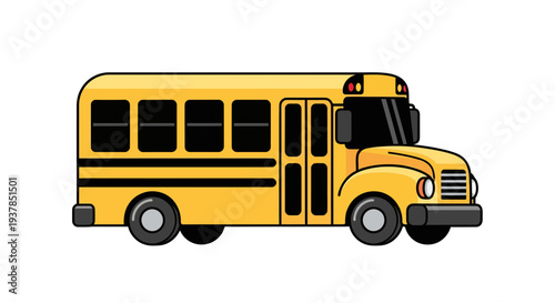 School bus vector illustration, flat design, for education and transportation.