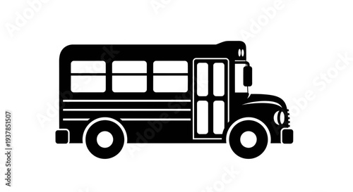 School Bus Vector Illustration, Flat Design, Transport Icon for Education and Travel