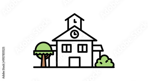 School building vector illustration, flat design, education concept, icon, graphic, design