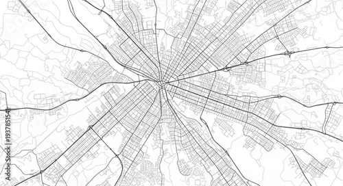 City Map with Radiating Roads.