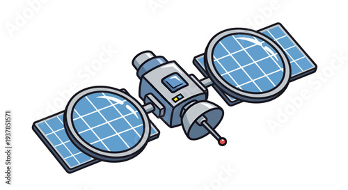 Satellite Vector Illustration, Space Technology Graphic, for Science and Innovation