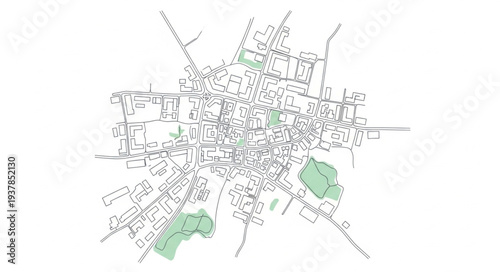 City Map with Green Spaces.