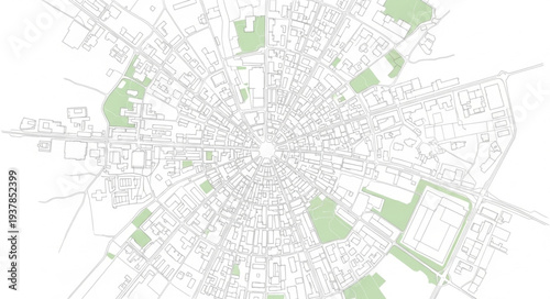 City Map with Green Spaces.