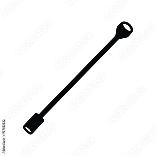 Medical Airway Suction Catheter Silhouette Icon