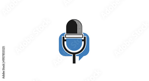 Microphone Icon for Recording Podcast.