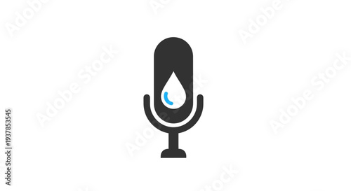 Microphone Icon with Water Drop Symbol.
