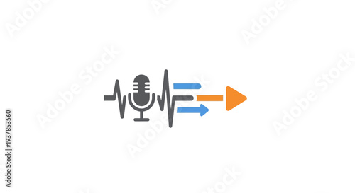 Microphone Sound Wave Translation Icon.