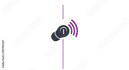 Microphone Icon with Sound Waves Emitted.
