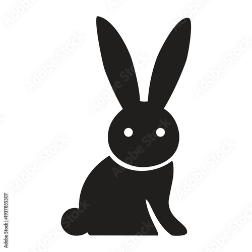 Rabbit Silhouette Icon for Pet Shops, Easter Branding, Animal Welfare Non-Profits, and Wildlife Conservation Graphics