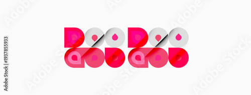 Abstract design features repeating pink, gray circles. Text Doo Doo appears stylized within circle arrangement. Minimalist aesthetic.
