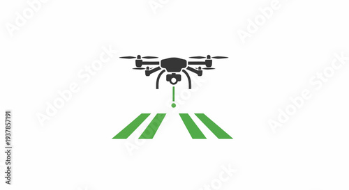 Drone Flying with Green Laser Beams.