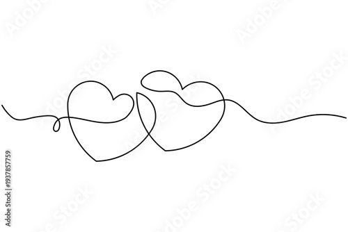 Heart continuous one line drawing minimalist style for love and valentine concept vector