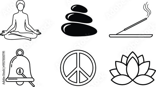 Zen meditation and peace symbols