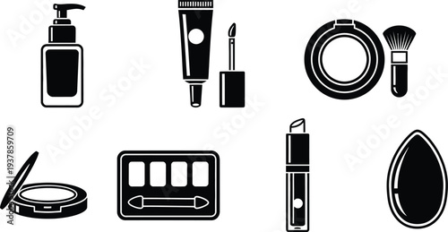 Collection of makeup and beauty products