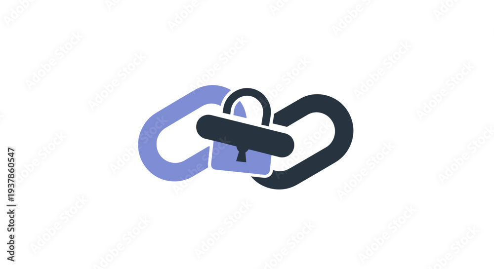 Obraz premium Padlock Icon with Linked Chains.