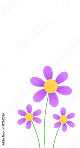 Minimalist Purple Flower Illustration watercolor