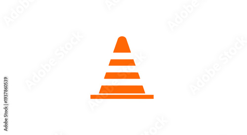 Orange Traffic Cone Icon Illustration Design.