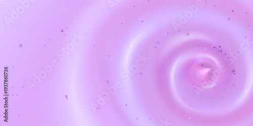Creamy blueberry yogurt swirl with small particles, realistic vector background. Top view of purple wave pattern, smooth cosmetic texture. Delicious fruity ice cream, dessert or beauty product design