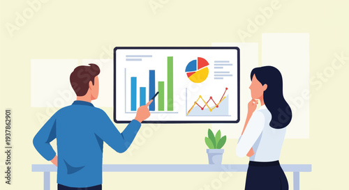 Business analysis data discussion teamwork meeting.