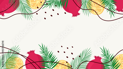 tropical background with fruits