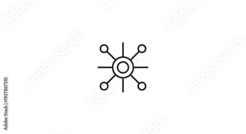 Simple Line Drawing of a Molecule Structure.