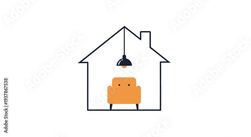 Simple line drawing of a sofa.