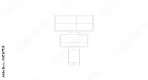 Simple Line Drawing of Modern Furniture.