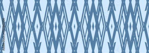 Flowing seaside motif for textiles. Gentle ocean inspired elongated diamond repeating fabric pattern. Relaxing marine tone with vertical stripe layout suitable for curtains and fabrics