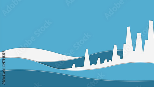 Minimalist Cityscape Wave Background for Business Presentations & Branding