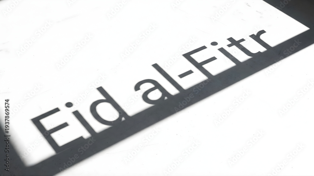 Fototapeta premium Minimal Eid al-Fitr Typography with Diagonal Shadow Composition