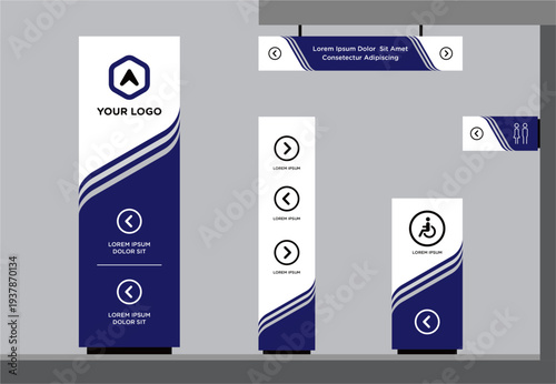 Exterior and interior signage template set corporate identity