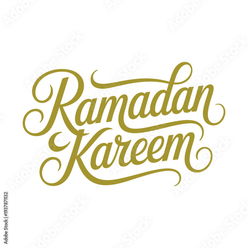 Luxury Gold Ramadan Kareem Lettering for Islamic Greeting