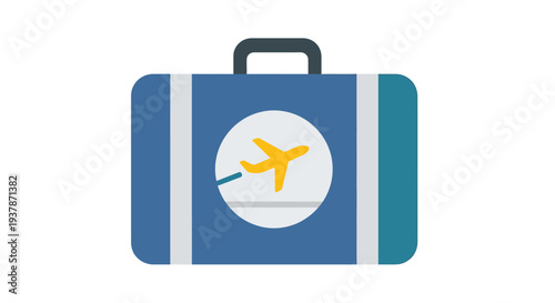 Travel Suitcase with Airplane Logo.