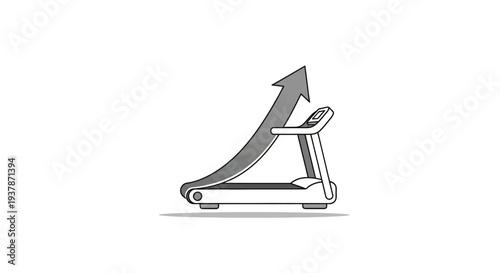 Treadmill with arrow pointing upwards fast.