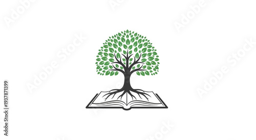 Tree Growing From Open Book.