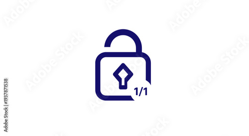 Unlocked Padlock Icon with Key Symbol.