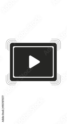 Video Play Button Icon Graphic Element.