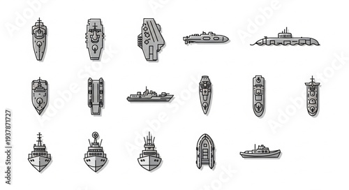 Collection of Various Military Ships.