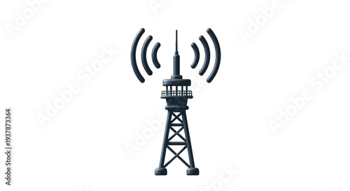 Communication tower icon symbolizing wireless connectivity and broadcast signals