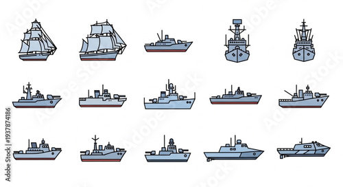 Collection of Various Navy Ships.