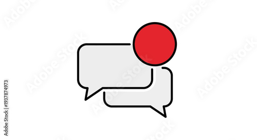 Speech Bubbles with Notification Icon.