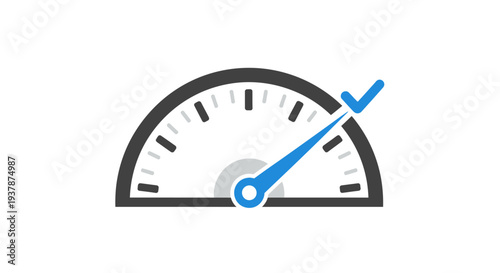 Speedometer gauge with blue needle.