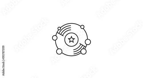 Star Symbol Inside Circle Design Element.