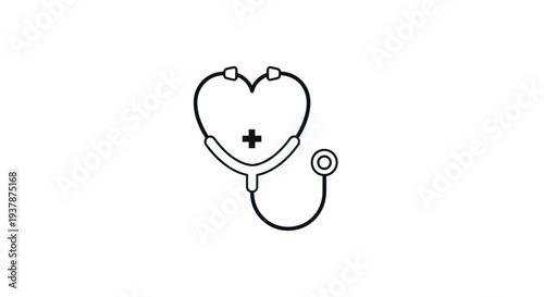 Stethoscope with heart symbol medical.