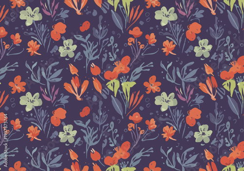 Soft pastel blossoms forming a seamless and decorative design