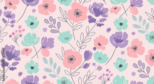 Soft watercolor flower design with a dreamy and soothing appearance