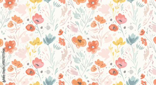 Light and modern botanical pattern with simple and elegant forms