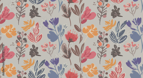 Elegant floral pattern featuring a balanced mix of colors and shapes