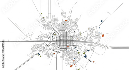 Complex Network Diagram Illustration.